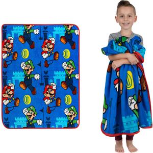 Franco Kids Bedding Super Soft Plush Throw Blanket, 46 in x 60 in, Mario