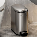 Kitchen Stainless Steel Compost Bin with Lid Countertop, 6l / 1.6gal Small Indoor Hanging Trash Can for Cabinet Door, Small Under Sink Food Scraps Garbage Pail, Eclipse-Grey