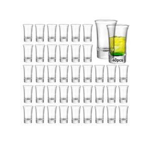 40 Pack Shot Glass Bulk Set with Heavy Base, 1.5 Ounce Whiskey Shot Glasses, Clear Shot Glasses Set, Round Shot Glass Bulk, Small Shot Cups for Vodka, Whiskey, Tequila, Espresso, Liquor