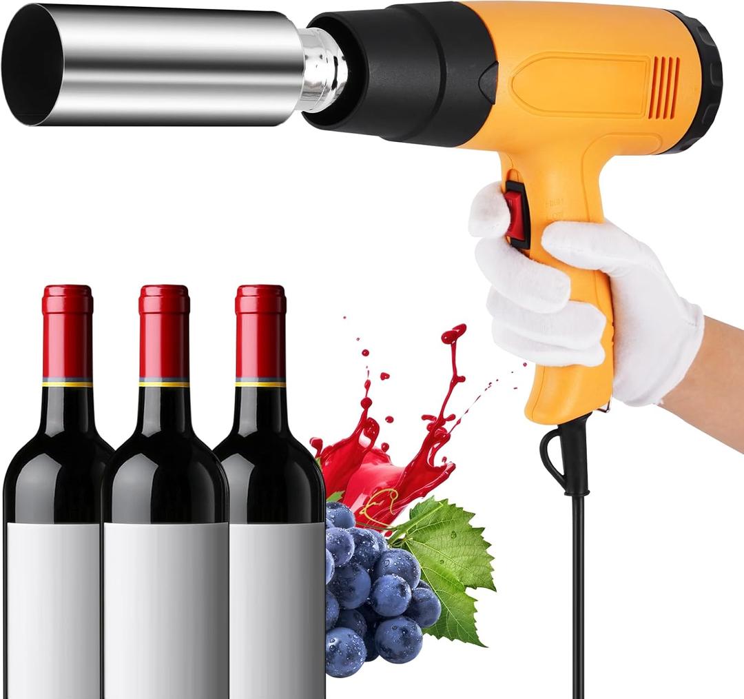 PVC Capsule Heat Shrinker Wine Capsule Sealing Machine Wine Bottle Wrap Machine 50mm Capsule Heat Shrinking Machine (110V)