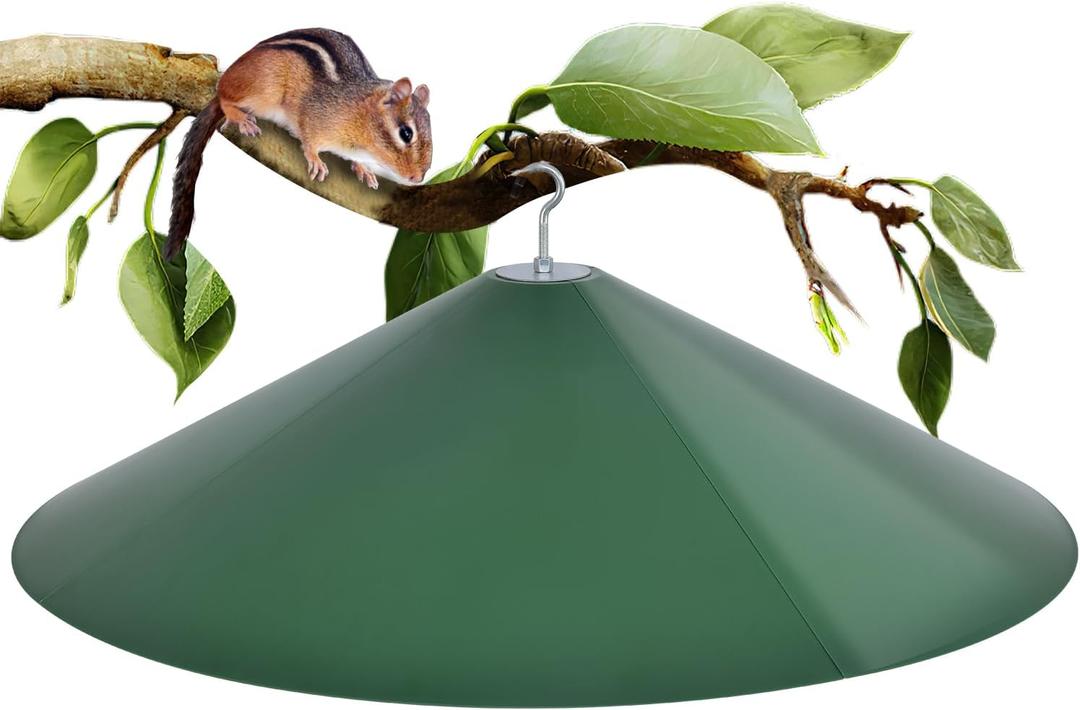 24-inch Large Outdoor Squirrel Baffles for Bird Feeders Pole, Two Way Use, Green Color
