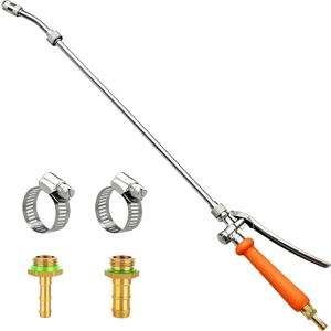 All Metal Replacement Sprayer Wand, 1/4" & 3/8" Brass Barb Sprayer Wand with Stainless Steel Shut off Valve & 2 Hose Clamps (29 Inches)