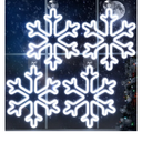 VIHOSE 4 Pcs Large Christmas Window Snowflake Lights 12 Inches Battery Powered LED Neon Hanging Lights Snowflake Shaped Sign Decorations for Xmas Tree Holiday Wall Porch Indoor Outdoor Decor