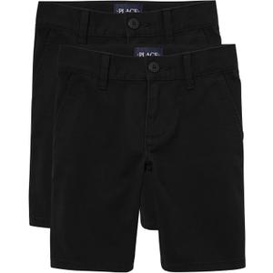 The Children'S Place Girls Chino Shorts (14, Black 2-pack)