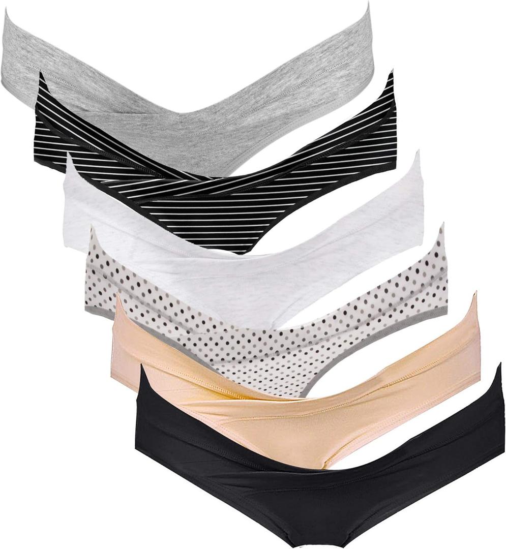 Intimate Portal Maternity Underwear | Pregnancy Postpartum Panties | Under the Bump Bikinis (X-Large, 6-pk Inspiration)