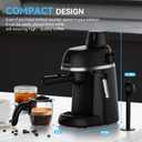 XIXUBX Coffee Machine, 3.5 Bar Espresso & Cappuccino Machine with Steam Wand, Compact Design Coffee Maker for Latte, Safety Lock & Tritan Cups, 800w, Black