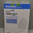 Toilet Seat Elongated, Slow Close Hinges, Four Non-Slip Bumpers, Easy to Install and Clean, Durable Plastic, White Two Sets of Mounting Parts Included