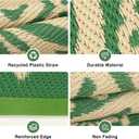 Outdoor Rugs for Patio Waterproof 8Ft Round, Outside Reversible Mats, Portable Plastic Straw Rug, Lightweight RV Camping Mat Floor Carpets for Deck Porch Picnic Beach Garden, Green/Camel