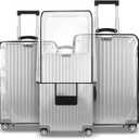 T Tersely 3 Pieces Luggage Cover Protectors, for 20 24 28 inch luggage Clear PVC Suitcase Cover Set,Waterproof Suitcase Protective Covers for Tsa Approved for Travel