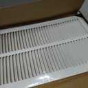 HVAC Premium 10'' x 18'' [Duct Opening] Flat Stamped Steel Return Air Grille - Sidewall and Ceiling - HVAC Vent Duct Cover - White [Outer Dimensions: 11.75''w X 19.75''h]