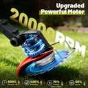 Electric Weed Wacker Cordless Eater 21V Battery Powered Lightweight Portable String Trimmers 3-in-1 Lawn Edger/Grass Trimmer/Brush Cutter with 4 Types Blades & Wheels for Yard and Garden