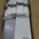 DaYammi 350PCS Gold Plastic Dinnerware Set for 50 Guests, Fancy Disposable Plates for Party, Include: 50 Dinner Plates, 50 Dessert Plates, 50 Pre Rolled Napkins with Gold Silverware, 50 Cups