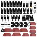 159PCS Oscillating Saw Blades with Sandpaper, Titanium Multitool Blades
