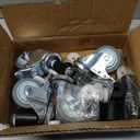 HOLKIE Caster Wheels Locking 3 Inch Expanding Stem Casters, Threaded Swivel Casters Set of 4 Heavy Duty Castors, Fit 1", 1-1/4", 1-2/5", 1-1/2",1-5/8" ID Stainless Steel Table, Cart, Furniture Legs