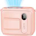 SWEETFULL Portable Waist Fan - Rechargeable Hands-Free Personal Neck Fan with 100 Speeds, 24Hrs Cooling, 10000RPM, Small Wearable Belt Shirt Clip Cooler for Outdoor Camping Travel - Pink