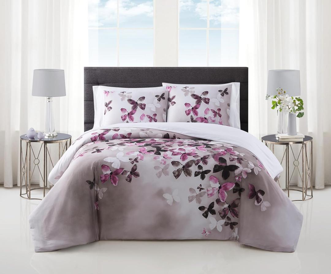 Vince Camuto Lissara Multi Cotton 2-Piece Twin XL Comforter Set, Glam Themed, for Men and Women, Oeko-TEX Certified Confidence