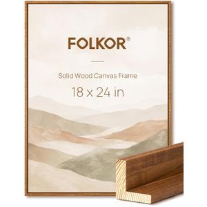 Solid Wood Canvas Floating Frame for 18x24 Oil Paintings,Brown