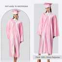 MyGradDay Unisex Adult Shiny Graduation cap and gown Tassel 2025 and 2026 Year Charm Package, Size: 45''(5'0"-5'2") (Pink)
