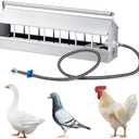 Blushtier Automatic Chicken Waterer Stainless Steels 14 Windows Chicken Water Feeder Large Watering System with Float Valve Automatic Poultry Waterer for Duck Goose Pigeon Quail