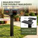 Double Mailbox Post for Outside, 43" Heavy Duty Metal Dual Mailbox Post with Universal Mounting Bracket, In-Ground Mailbox Support Post Fits Standard Post Mount Curbside Residential Mailboxes