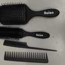 Balon Hair Brush for Women and Men, 4Pcs Paddle Brush Detangling Brush Hair Comb Set for Long Thick Thin Curly Hair, Hairbrush Great On Wet or Dry, No More Tangle