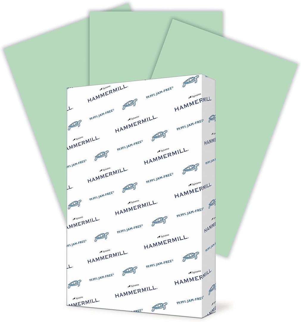 Hammermill Colored Paper, 20 lb Green Printer Paper, 11 x 17-1 Ream (500 Sheets) - Made in the USA, Pastel Paper, 102186R