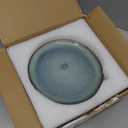 AmorArc Ceramic Dinner Plates Set of 6, 10.5 Inch Handmade Reactive Glaze Stoneware Plates, Rustic Shape Dinnerware Dish Set for Kitchen, Microwave & Dishwasher Safe, Scratch Resistant (Ceylon Blue)