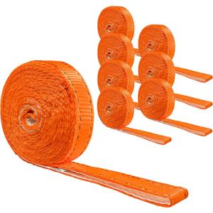 1''x 8ft Lift Sling Straps, Heavy Duty Web Strap with 2 Reinforced Loops,8 PCS - 2450lbs Vertical /1960lbs Choker / 4900lbs Basket for Furniture Moving, Hoist, Tree Work, Winch & Recovery