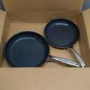Blue Diamond 9.5 & 11" Nonstick Frying Pan Skillet Set, Diamond Infused PFAS & PTFE-Free Ceramic Pots & Pans, Dishwasher & Oven Safe, Stay Cool Handles, Durable Non Toxic Metal Utensil Safe, Blue