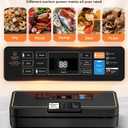 Vacuum Sealer for Food, 95kPa Food Saver Machine, 135W Fast-Sealing with Easy Tear Cutter, Built-in Bag Storage, 9-in-1 Compact with 10 ft Bag Roll