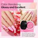 Modelones Dip Powder Nail Kit, 4 Colors Pink Glitter Spring Summer Dipping Starter Set with Liquid and Complete Accessories for French Nails Art Salon DIY at Home Manicure