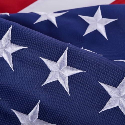 American Flags for Outside 3x5, HeavyDuty American Flag for High Wind Outdoor, UV Protected/Sewn Stripes/Embroidered Stars/Brass Grommets, US Flag Built for The Toughest Conditions