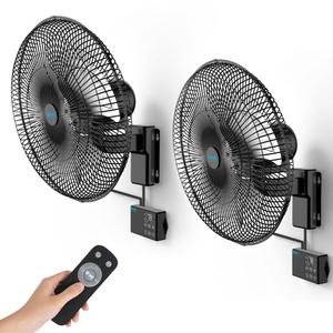 Ehiair 18" Wall Mounted Fan with Thermostat & Remote, Oscillating Fan
