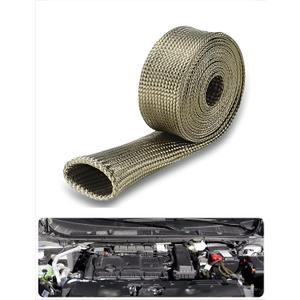 Heat Shield Sleeve Fuel Line Heat Shield Auto Hose Spark Plug Wire heat Shield Protectors Boots Roll 2500 Degree for Car&Auto Wire Loom Brake Cable (1/2" IDX10', Titanium)