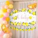 Oh Baby Backdrop Lemon Baby Shower Decorations Pink and Yellow Balloons Summer Lemon Citrus Themed Birthday Party Bridal Shower Decor Supplies