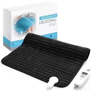 SameBed Electric Heating Pad for Back Pain Relief & Cramps - 6 Heat Settings, Auto Shut Off, Moist Heat Options, Portable Heated Pads for Neck/Shoulder Machine Washable Gift for Men Women,Black,20"x24" : Health & Household