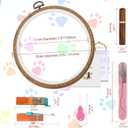 GOLDEN SMILE Pet Memorial Embroidery Kit | Personalized Pet Name & Date for Loss of Pet | Fun Needlework Starter Set for Adult Beginners | Includes 2-in-1 Hoop, Threads, Needles & More