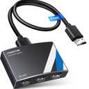 NEWCARE 4K HDMI Splitter 1 in 3 Out [with 4 FT Hdmi Cable and Power Adapter]-Not Support Extended Display, Aluminum Alloy 13 HDMI Splitter Support 4Kx2K,1080P,3D, DTS/Doby-TrueHD for Xbox PS5/4 Roku