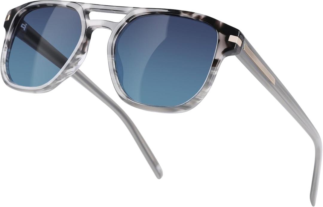 BIRCEN Polarized Sunglasses for Men UV-Protection: Acetate Retro Trendy Fashion Womens Shades for Driving Fishing Golf (Type B-c1-acetate Frame)