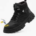 Waterproof Steel Toe Boots For Men-6 Inch Comfortable Mens Safety Work Boots Indestructible Steel Toe Shoes Lightweight Non Slip Puncture Resistant Industrial Construction Boot, Size 7