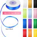 Rainbow Ribbon Pack 12 Color, 1/8 Inch Thin Ribbon 393 Yards, Double Face Satin Ribbon for Gift Wrapping, Flower Bouquet, DIY Crafts, Happy Birthday Party Wedding Decoration Hair Bows
