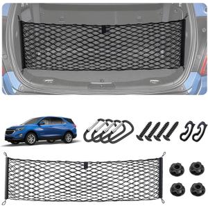 Envelope Style Cargo Net for 2018-2026 Chevy Equinox & GMC Terrain Accessories, Trunk SUV Mesh Cargo Net, Upgraded 5mm Bungee&Double-layer Nylon Storage Tailgate Netting Grocery&Tools Holder Organizer