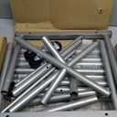 Sakugi Mobile Double Rod Clothes Rack, Freestanding Garment Organizer with Medium Load Capacity and Bottom Storage Shelf for Home Use,Silver (45.6" x 16.9" x 62"(2 Rods))