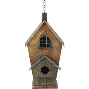 Jemeni Metal Birdhouse for Outdoors, Bird Houses for Outside Hanging, Country Cottage Style