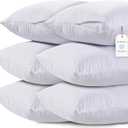 White Classic Zippered Style Pillow Case Cover - Luxury Collection 200 Thread Count, Soft Quiet Zippered Pillow Protectors, Standard Size, 6 Pack Pillow Shams