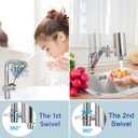 Faucet Water Filter, 1200-Gallons Water Faucet Filtration System, 304 Stainless Steel Tap Water Filter with with Dual 360-degree Swivels, Remove Chlorine, Lead, Odors, Bad Tastes and More