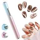 Cat Eye Magnet for Nails, professional 3-in-1 nail magnet tool, octagonal powerful nail suction stick, suitable for personal DIY, nail studios or nail salons (Gradient pink)