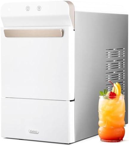 Gevi V2.0 Quiet Countertop Nugget Ice Maker, Self-Cleaning Chewable Pellet Ice Machine, 38 lbs/24H, Energy-Efficient, White