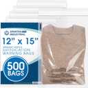 Spartan Industrial - 12" X 15" (500 Count) Self Seal Clear Poly Bags with Suffocation Warning for Packaging, Clothes - Permanent Adhesive