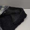 Turquoize Non Slip Black Bathroom Rug Extra Long Chenille Bath Rug 47x17 Super Water Absorbent & Soft Washable Shaggy Bath Rug for Bathroom, Black